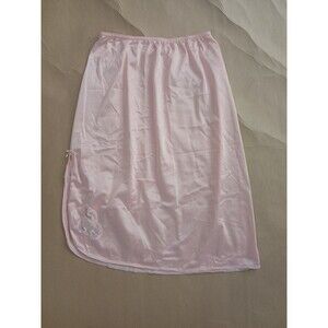 Vintage Maidenform M Half Slip Pink Lace Trim Nylon Lingerie Sweet Nothings